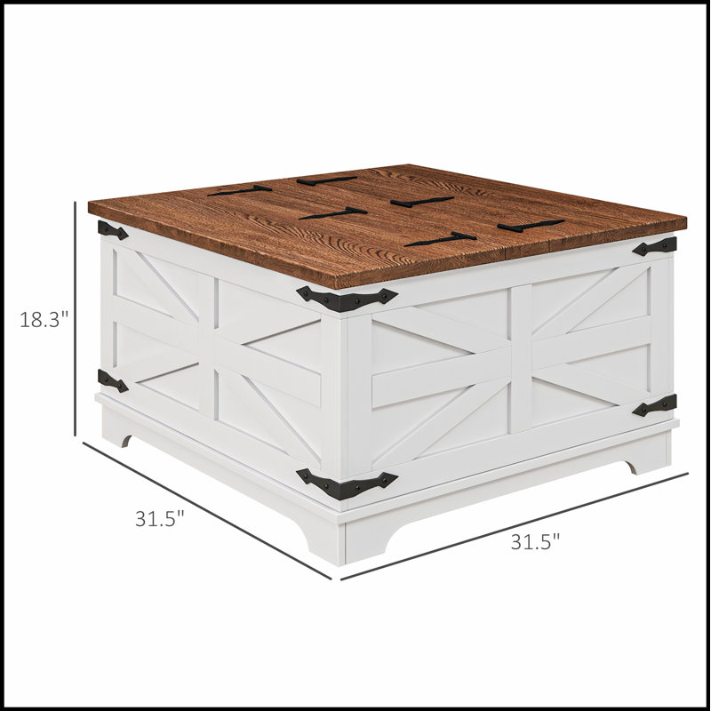 Tempered Glass Top Square Double-Layer Coffee Table with MDF Legs, Perfect for Modern Living and Extra Storage
