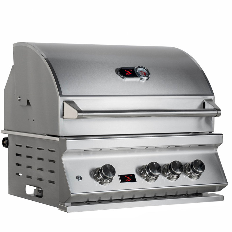 Barbecue au propane encastré à 3 brûleurs 28 po avec brûleur infrarouge arrière et rôtissoire CBB3LP
