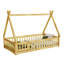 Lit de sol en forme de tente, lit plateforme avec garde-corps, lattes et porte-118005197