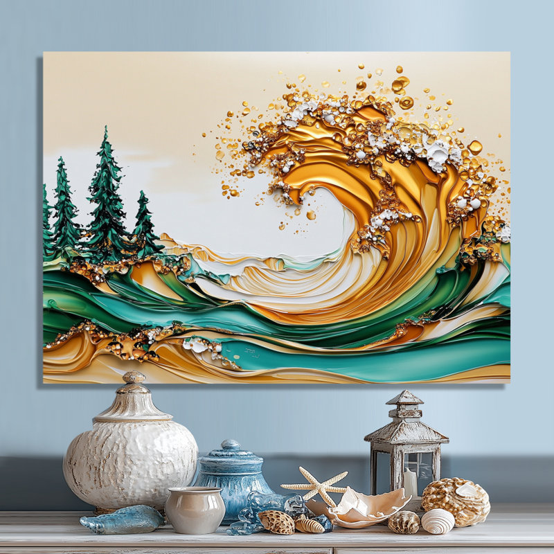 Thunderous Waves In The Atlantic I - plage, décoration murale en métal, impression métallique nautique