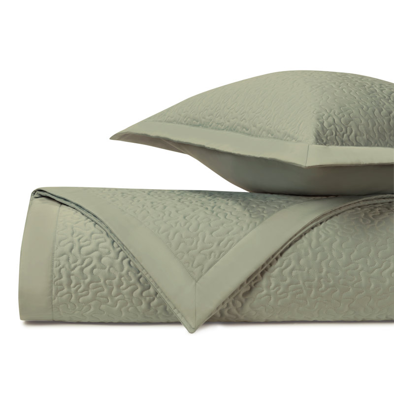 Egyptian Certified Cotton Coverlet Set, Crystal Green, Queen Coverlet + 2 Standard Shams