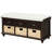 Rustic Storage Bench With 3 Drawers And 3 Rattan Baskets Shoe Bench-114198569