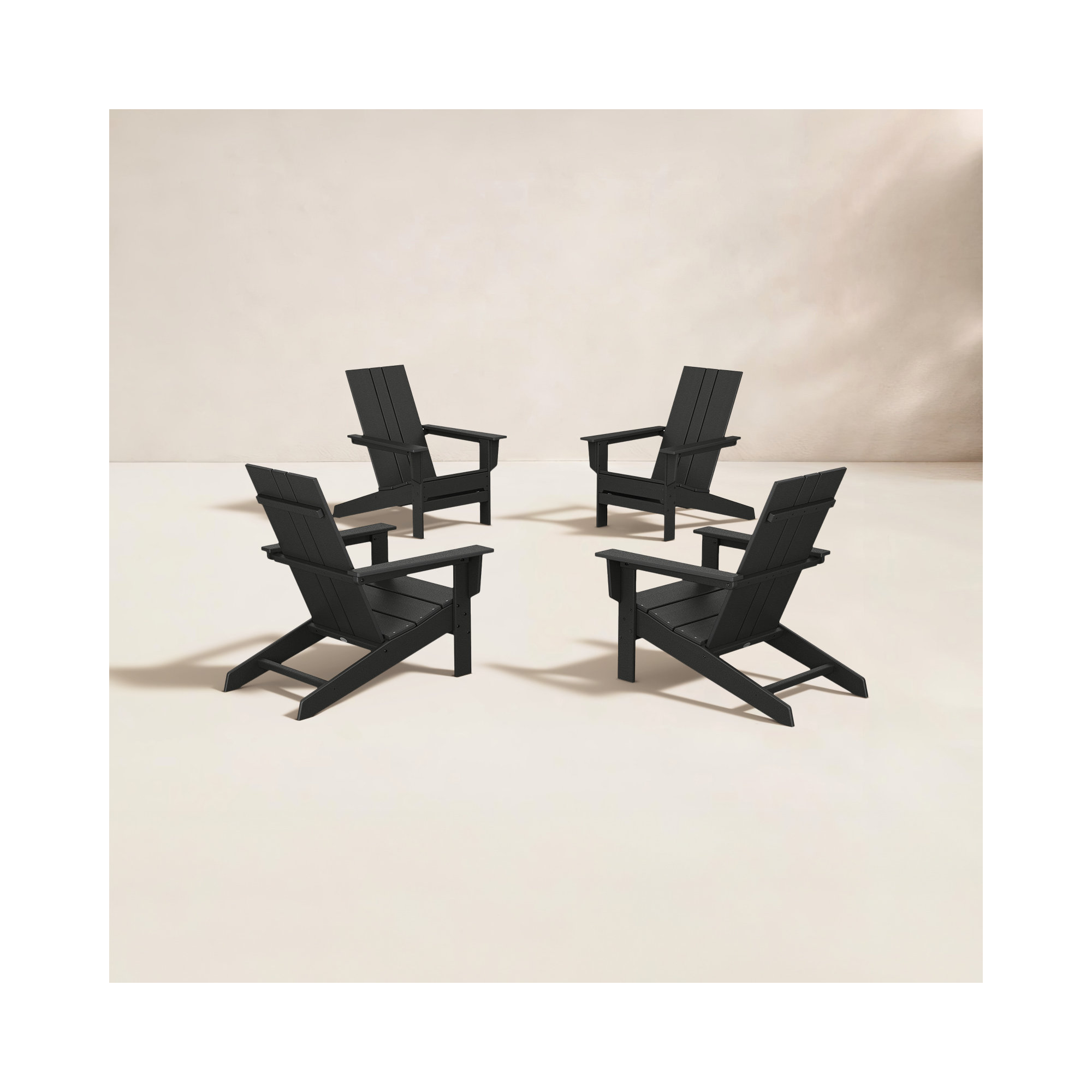 POLYWOOD x AllModern Plastic Adirondack Chairs, Black