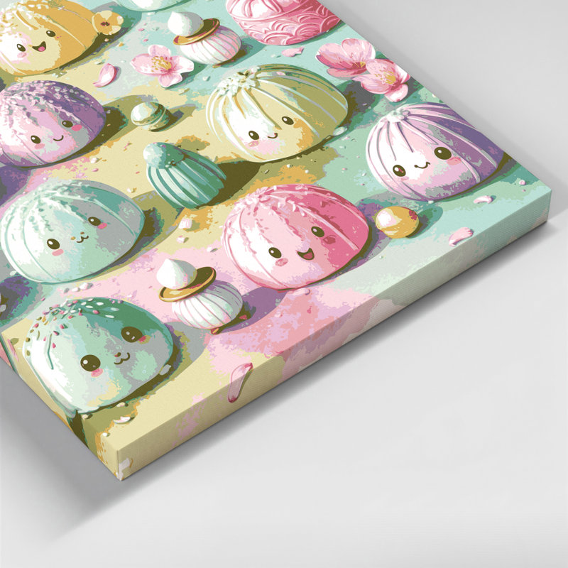 Desserts, art mural sur toile beige Mochi, H 11 po x l 14 po