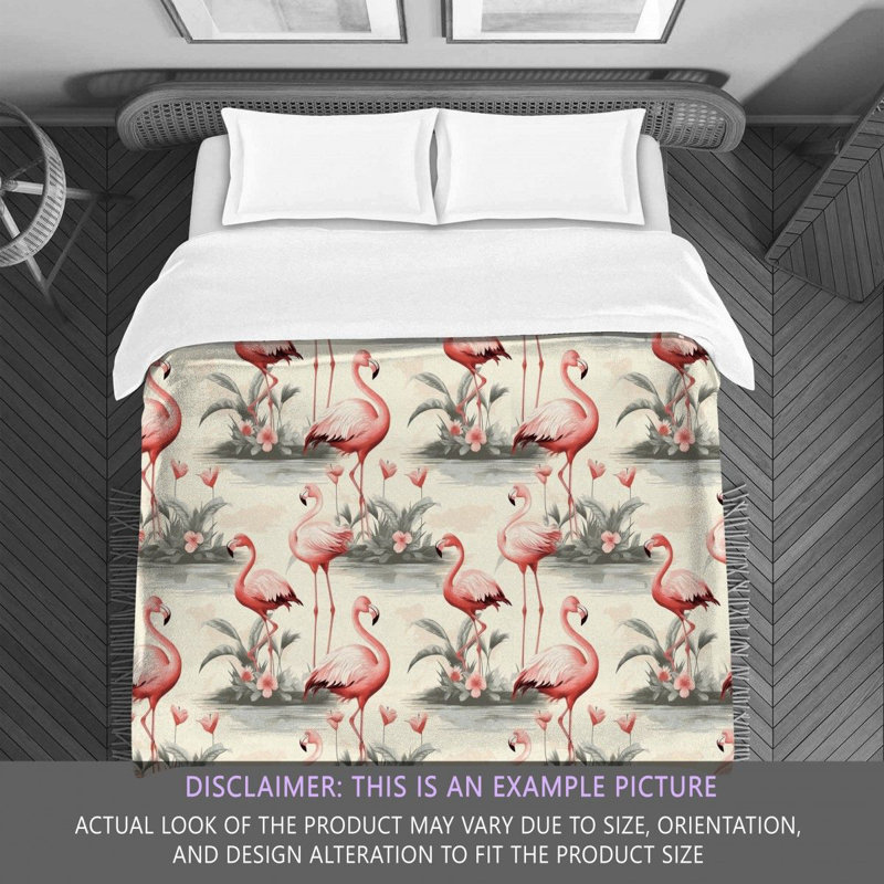 Literie flamant rose crème, Édredon très grand