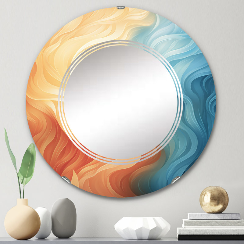 Kophinou - Miroir mural moderne rond, 24 po x 24 po