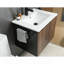 Ensemble de meuble-lavabo mural 24 po avec porte-serviettes noir, noyer et flottant