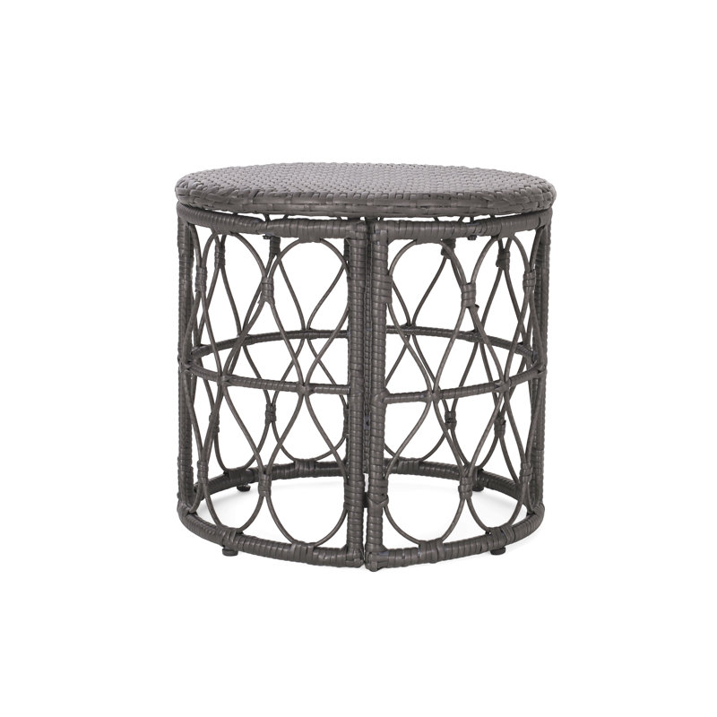 Rattan Bruce Side Table, Gray