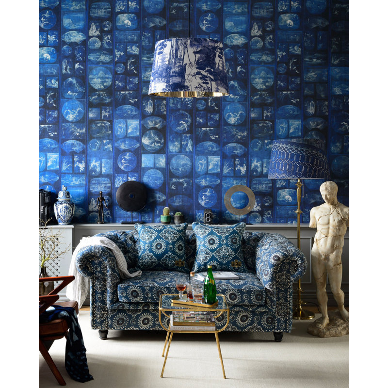 Indigo Addiction Toile Wallpaper Roll