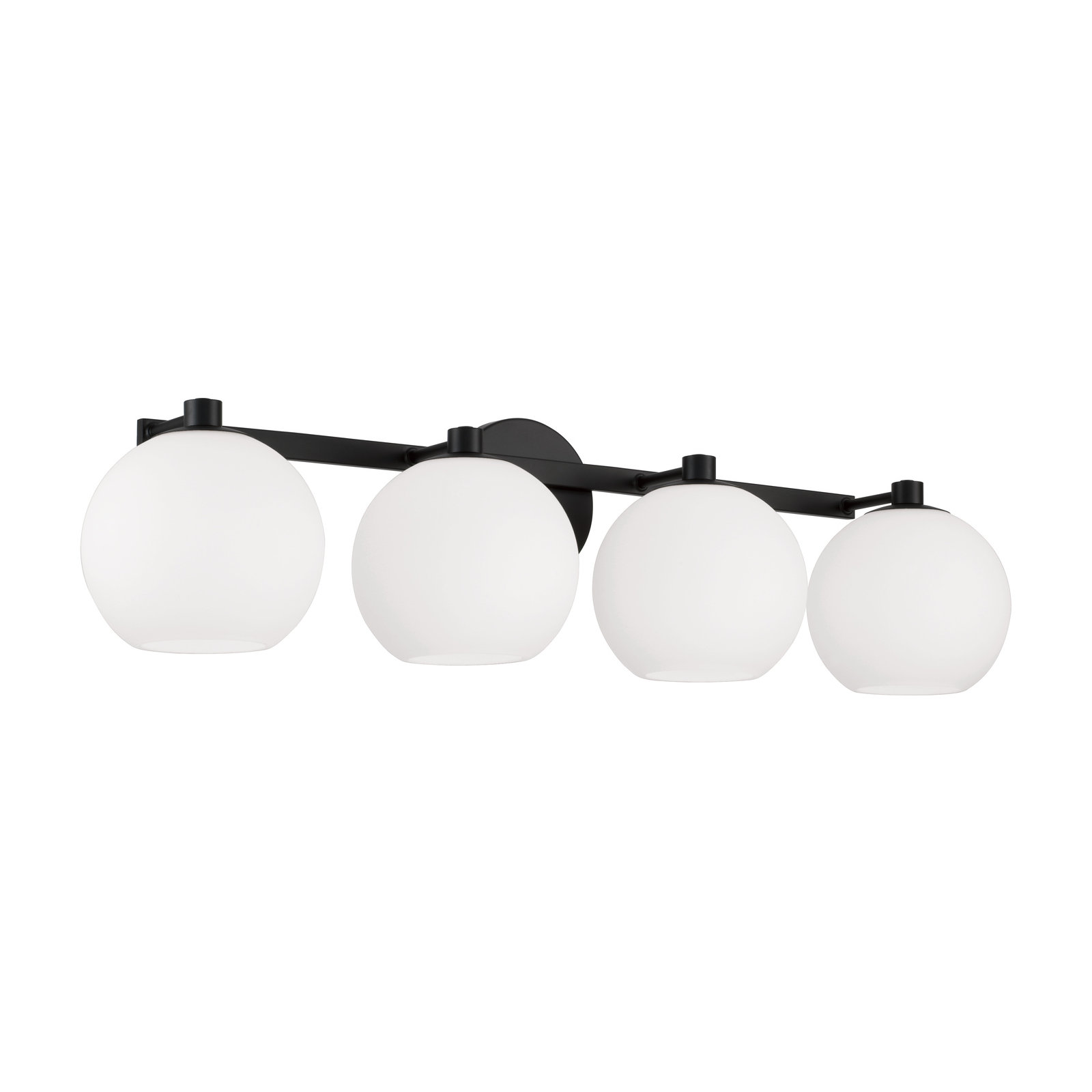 Ansley 4 Light Frosted Dimmable Vanity Light, Matte Black