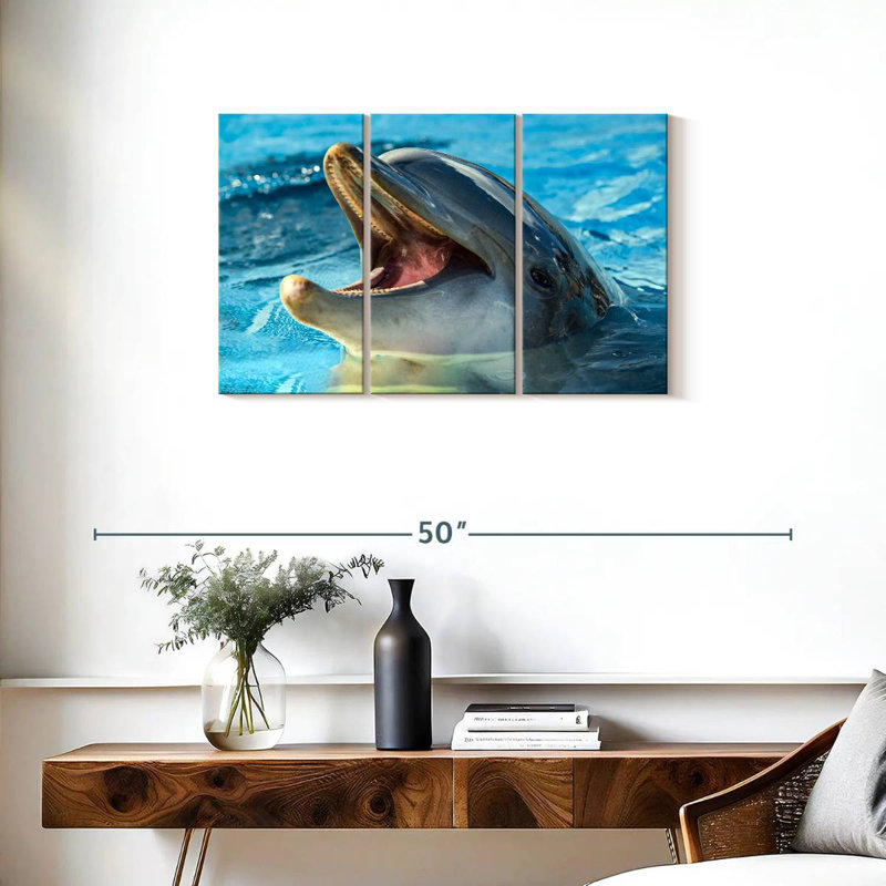 Brampt Smiling Playful Dolphin, 20" H x 33" W