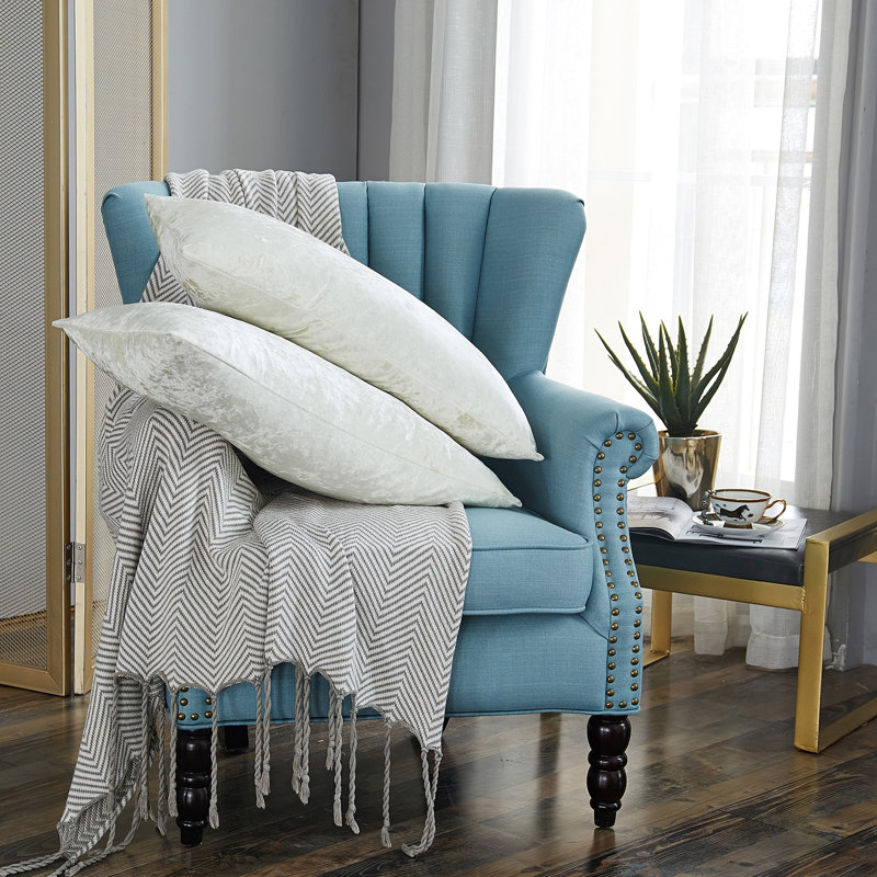 Crushed Velvet Lumbar Pillow Cover, Gardenia