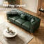 Canapé modulaire Chesterfield trois places en similicuir vert-1922505262