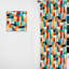 Orange et vert Popart Pop culture Pixels II - Rideau obscurcissant rayé rayé - 1 panneaux-107596064