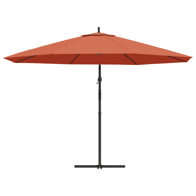 350 cm W X 350 cm D Lighted Tilt Cantilever Parasol with Crank Lift, Terracotta