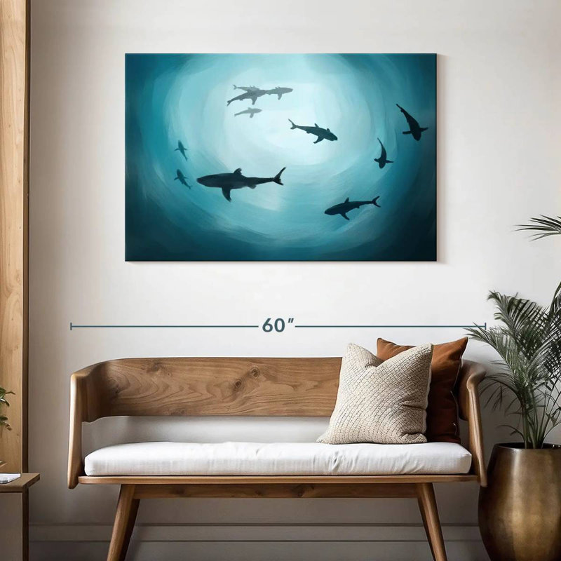Silhouette de requin, H 30 po x l 45 po