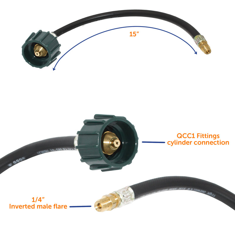 Régulateur de gaz propane à basculement automatique en 2 étapes FlTour King KT15ACR6 avec tiges de 15 pouces pour véhicules récréatifs, fourgonnettes et remorques