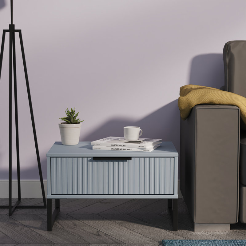 Bernat End Table, Blue/Black