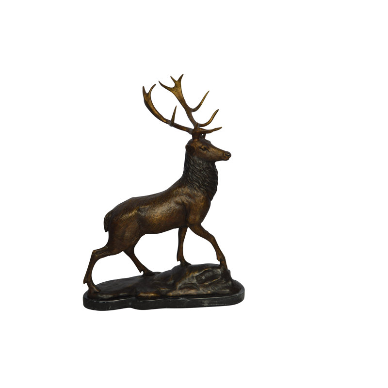 Statue de wapiti en bronze - Taille: L 6 po x l 12 po x H 15 po.