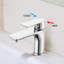 Robinet de lavabo de lavabo chromé à poignée simple - Robinet de lavabo de salle de bain chaud et froid