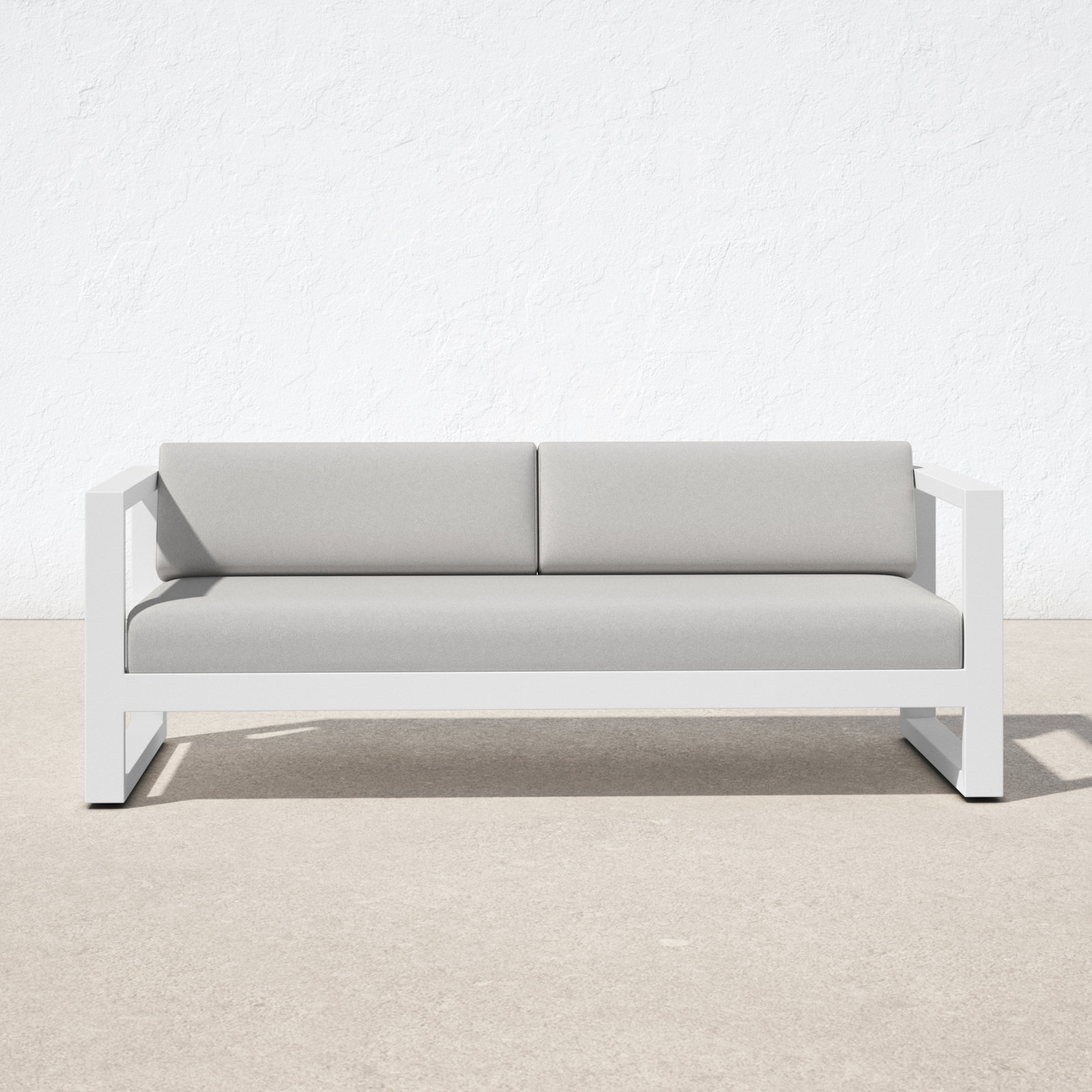 Camela 89.96'' Wide Straight Aluminum Patio Sofa with Sunbrella® Cushions, Cast Silver Sunbrella®