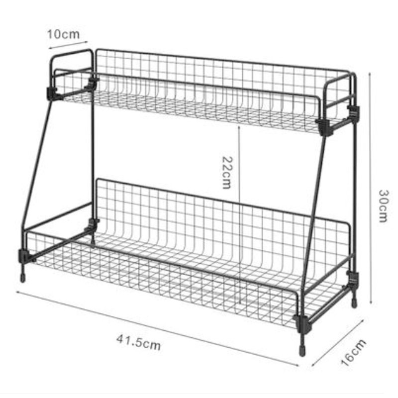 Freestanding Spice Rack with Adjustable Racks, H30cm x W16cm x D41.5cm