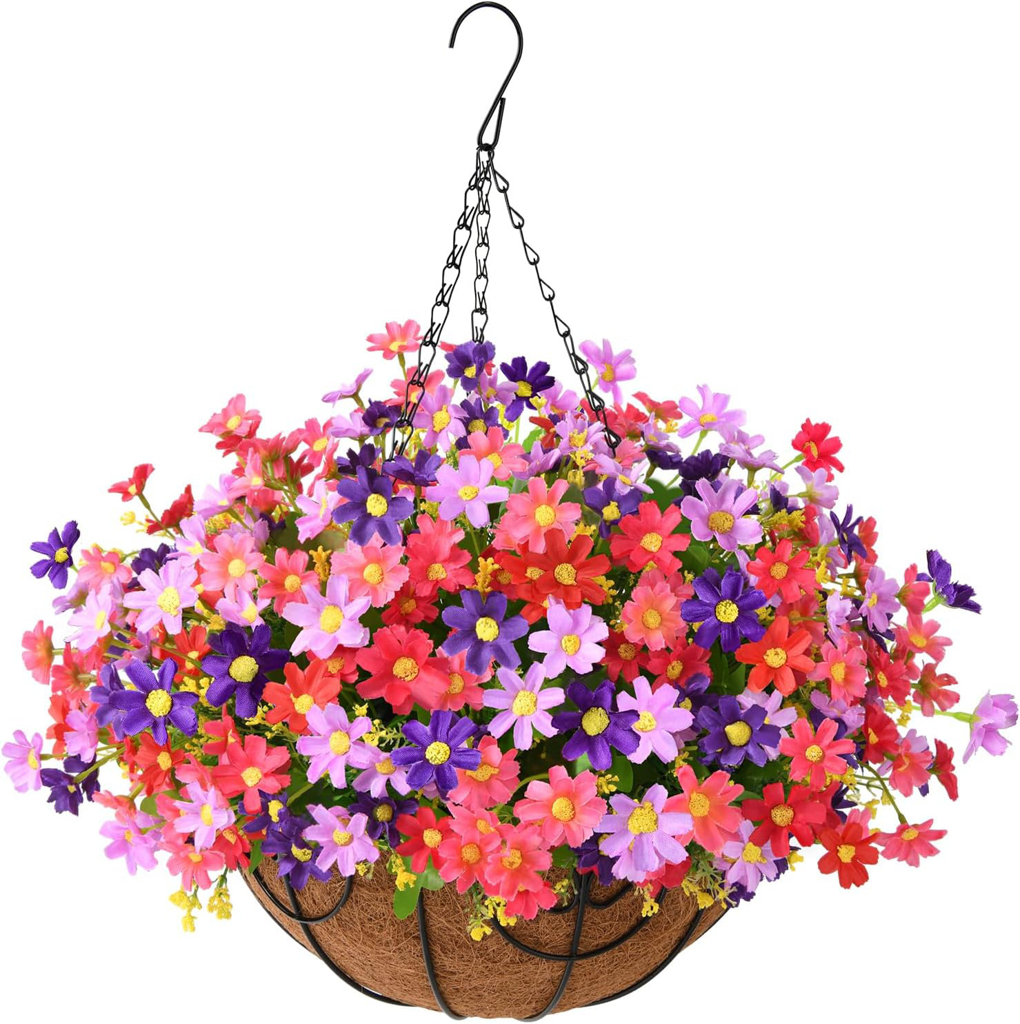 Primrue Hanging Basket Arrangement in Basket | Wayfair