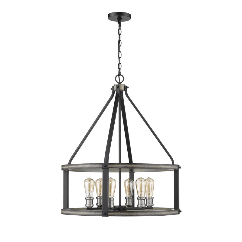 Charles 6 - Light Pendant, Ashen Barnboard