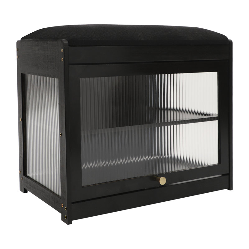 Banc de rangement pour chaussures 4 paires, Noir
