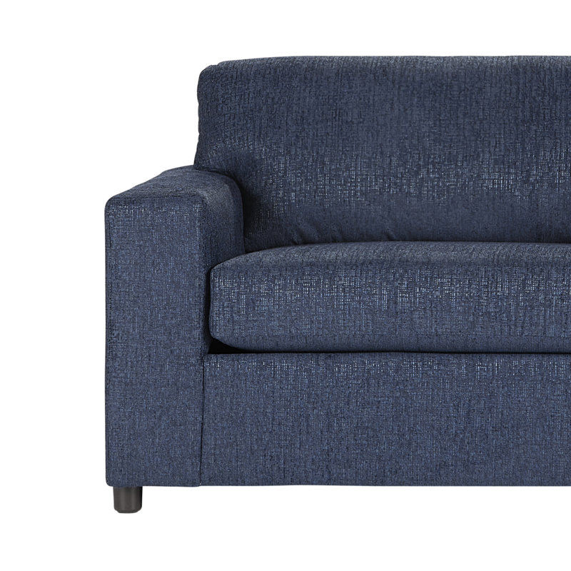 Calian 3-Seater Polyester Fabric Couch, Blue Polyester