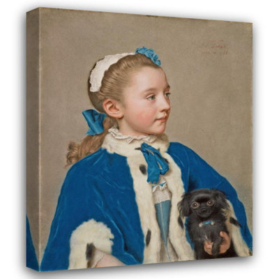 «Portrait of Maria Frederike Van Reede-Athlone at Seven Years of Age» par Jean-Étienne Liotard - Toile tendue avec châssis