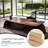 86.61"Vintage Solid Ash Wood Brown Executive Desk-247399075