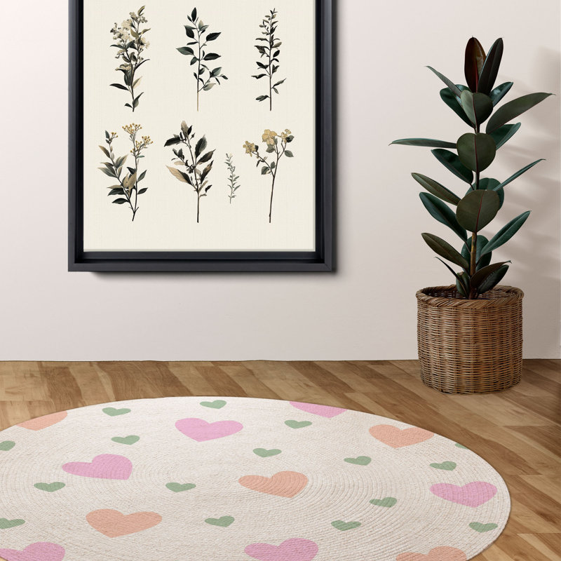 Tapis tressé Subtle Heart, Rond 5 pi