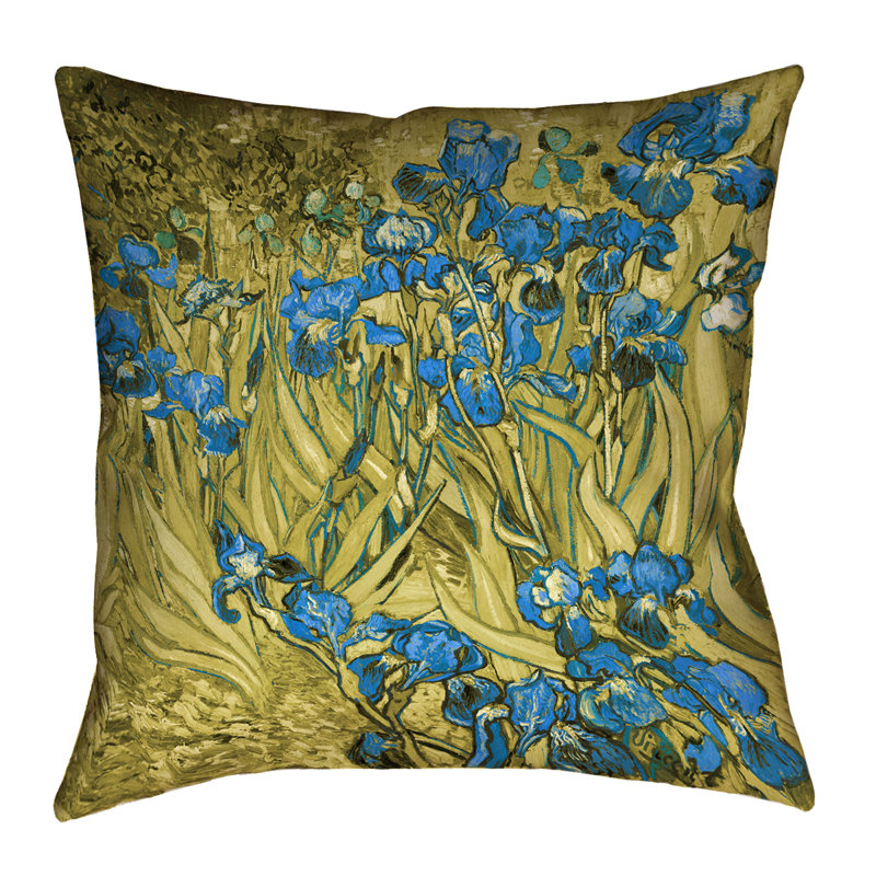 Coussin Vincent Van Gogh, H 16 po x l 16 po, Jaune, Housse de coussin seulement - sans coussin