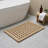 16" Beige Gray Teak Checkered Non Slip Bath Mat