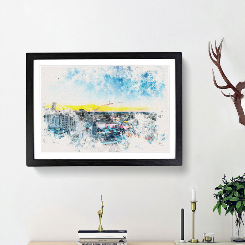 Above New Orleans in Louisiana - Framed Print, Black Framed, 45cm H x 63cm W x 2cm D