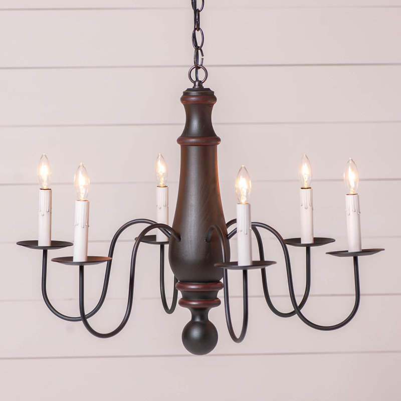 Lustre classique à 6 lumières de style bougie Altesa, Noir