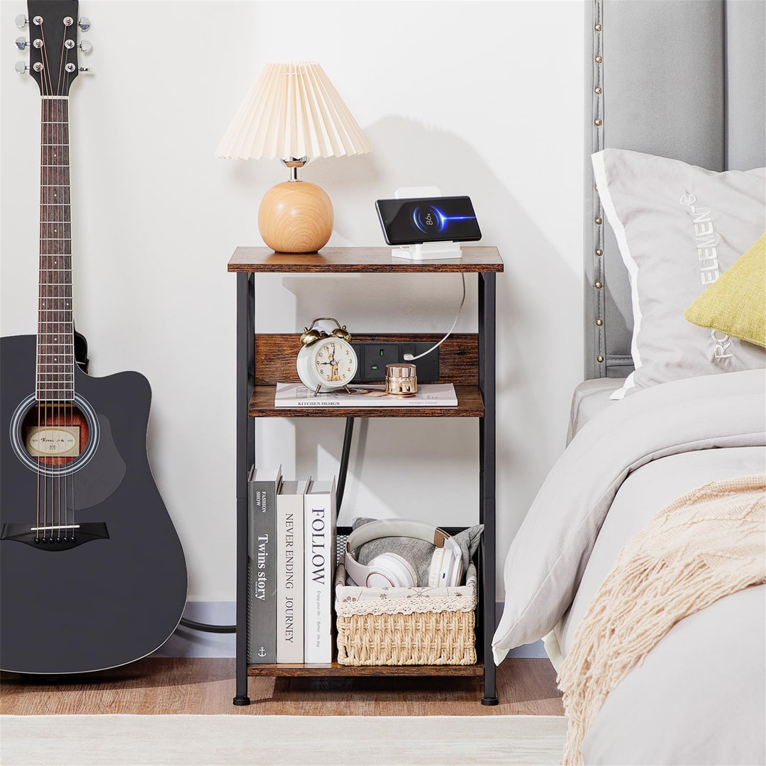 Record Player Stand With Charging Station