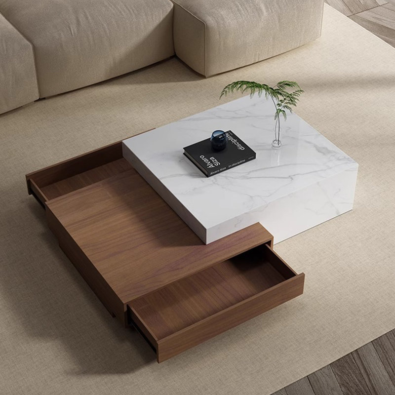 Table basse moderne en bois massif et fritté