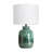 Green Ceramic Table Lamp With White Drum Shade