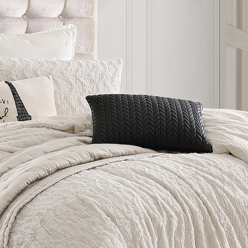 Karl Lagerfeld Paris 12X18 Chevron Quilted Dec Pillow Black