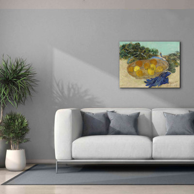 'Still Life Of Oranges And Lemons With Blue Gloves' by Vincent Van Gogh, Giclee Canvas Wall Art