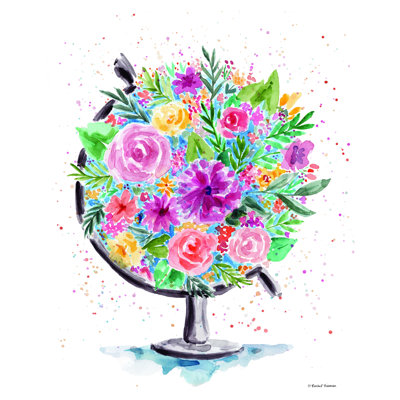 Fleur globe - peinture sur toile tendue