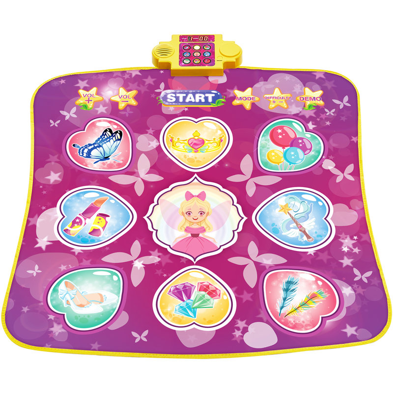 Tapis de danse pour enfant, L 11,61 po x L 13,19 po, Rose