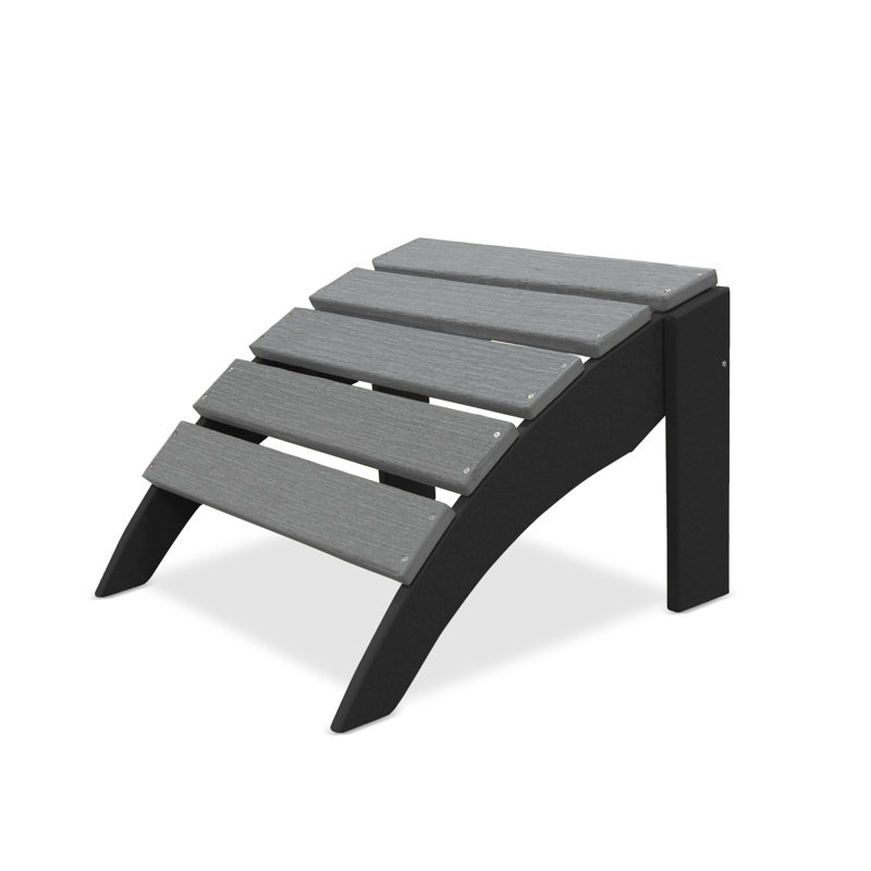 Repose-pieds Willene, Noir / gris bois flottant