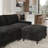 108'' Comfy  U Shaped Sectional Modular Deep 5-Piece Cloud Sofa with Ottomans- Premium Fabric-1861371614