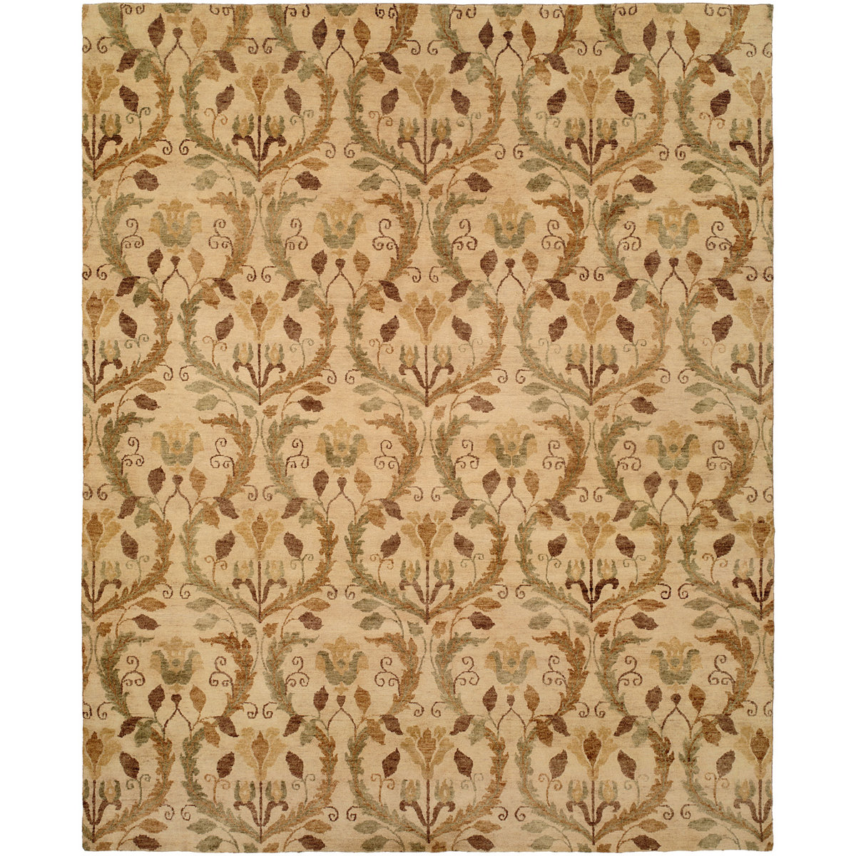 Spa Color Area Rugs Madison Couture Rugs Damask Hand Knotted Wool Beige Area Rug | Perigold