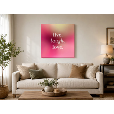 Live. Laugh. Love — Soft Watercolor Wash Canvas Wall Art