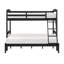 Lit simple superposé au dessus d'un lit double avec garde-corps en bois robuste 1pc-1627386222