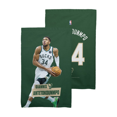 NBA Milwaukee Bucks Giannis Antetokounmpo 2 Pack Fan Towel, Licensed, Ultra Soft and Absorbent, Sport Gym Towel, 16 x 25 inches